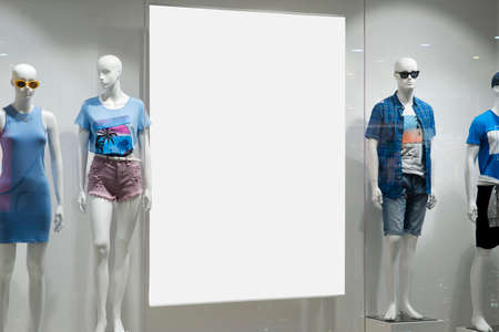 white billboard manikins. High quality photoの写真素材