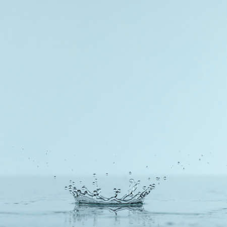 front view splash water from drop with copy space. High quality photoの写真素材