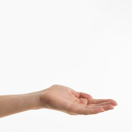 front view hand asking something. High quality photoの写真素材