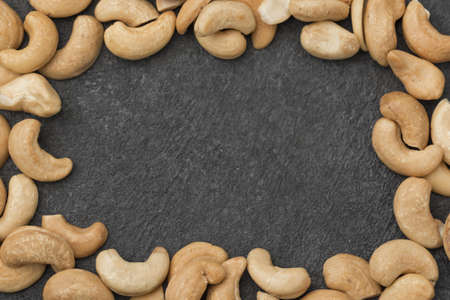 healthy raw cashew nuts frame. High quality beautiful photo conceptの写真素材