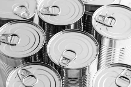 high angle tall tin cans. High quality photoの写真素材
