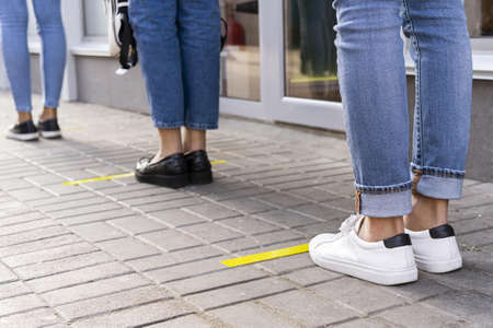 front view social distance concept.の写真素材