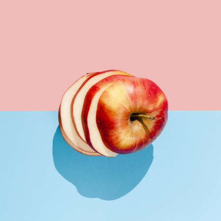 flat lay tasty red apple. High quality beautiful photo concept