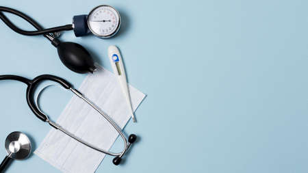 flat lay health still life arrangement with copy space. High quality beautiful photo conceptの写真素材