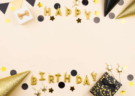 Flat lay elegant birthday candles frame Picture on pik. High quality beautiful photo conceptの写真素材