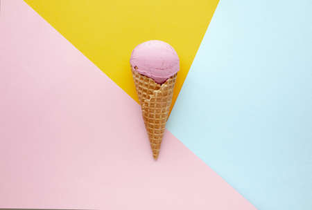 flat lay ice cream cone. High quality beautiful photo conceptの写真素材