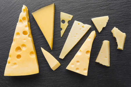 flat lay assortent emmental cheese. High quality beautiful photo conceptの写真素材