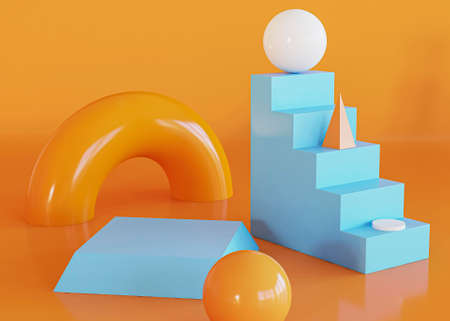 stairs abstract geometric shapes background. High quality photoの写真素材