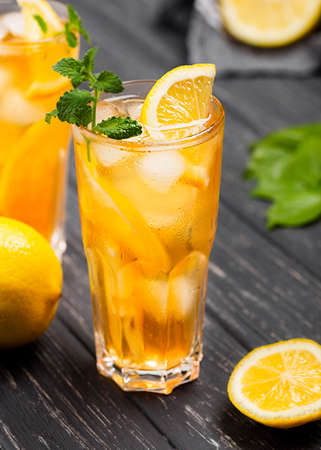 high angle ice tea glass. High quality photo