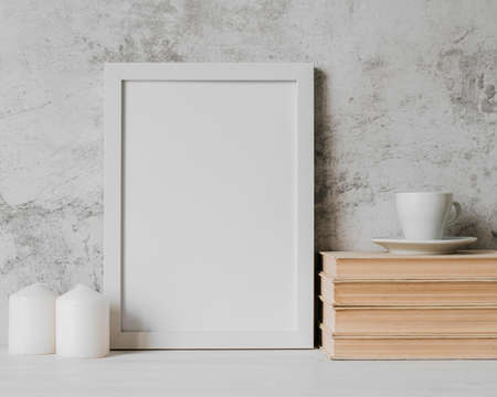 front view blank frame concept. High quality photo