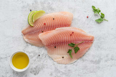 flat lay delicious seafood arrangement 1. High quality photoの写真素材
