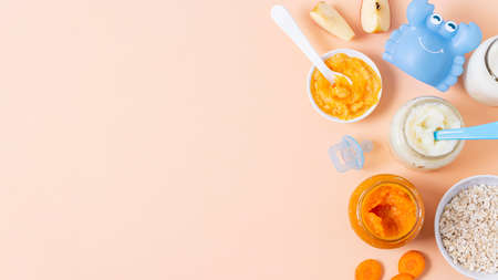top view food frame with pink background. High quality photoの写真素材