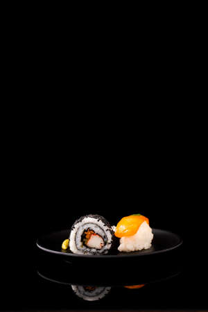 front view maki sushi nigiri with . High quality photoの写真素材