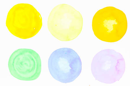colorful watercolor blots white backdrop. High quality photoの写真素材