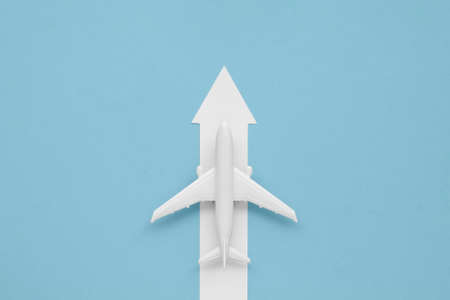 flat lay arrow airplane direction. High quality photoの写真素材