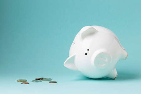 finance elements with white piggy bank. High quality photoの写真素材