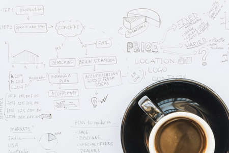 coffee cup business plan paper. High quality photoの写真素材