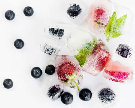 berries ice white surface. High quality photoの写真素材