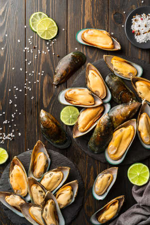 top view delicious seafood composition_4. High quality photoの写真素材
