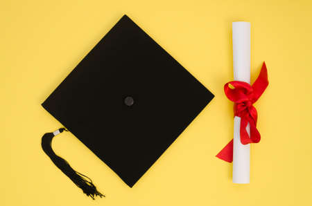 flat lay festive graduation arrangement. High quality photoの写真素材