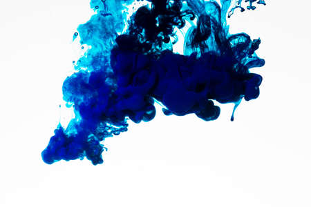 rich blue colored ink droplet. High quality photo