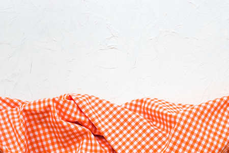 checkered cloth white background. High quality photoの写真素材