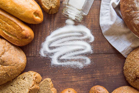 delicious bread assortment with salt. High quality photoの写真素材