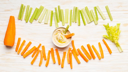 celery carrot arrangement. High quality photoの写真素材