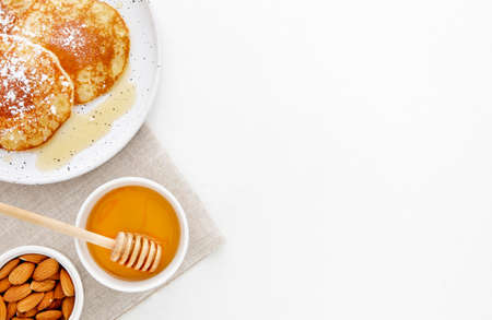 top view delicious crepes breakfast. High quality photoの写真素材