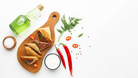 tasty food assortment with copy space. High quality photoの写真素材