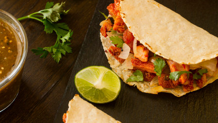 mexican food concept with taco. High quality photoの写真素材