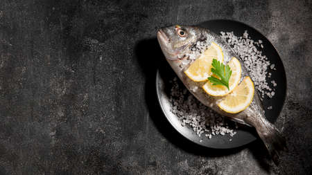 top view fish plate. High quality photoの写真素材
