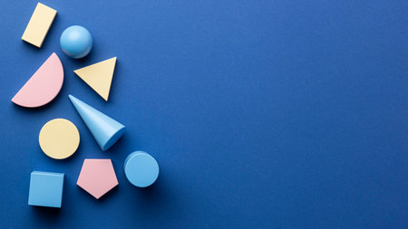 top view geometrical forms with copy space. High quality photoの写真素材