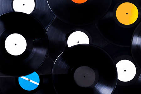 top view vinyl disks. High quality photoの写真素材