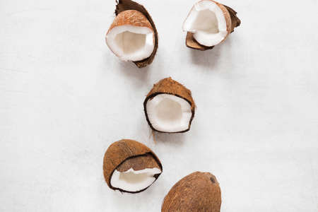 top view selection tasty coconuts. High quality photoの写真素材