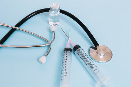 stethoscope syringes. High quality photoの写真素材