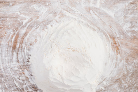 top view flour wooden surface. High quality photoの写真素材