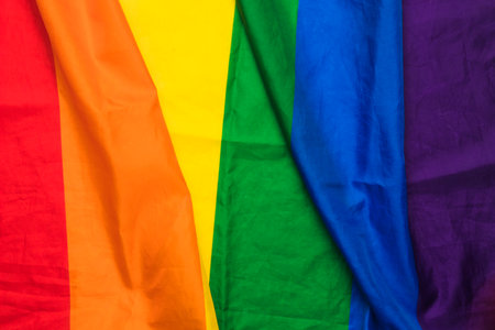 rippled fabric colors rainbow. High quality photoの写真素材