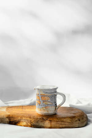 abstract minimal kitchen handmade cup copy space. High quality photoの写真素材