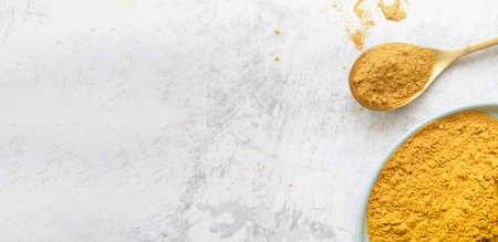 organic yellow food powder. High quality photo
