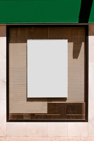rectangular blank billboard glass window blinds. High quality photoの写真素材