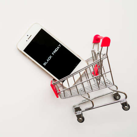 black friday inscription phone screen. High quality photoの写真素材