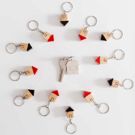 house keys small figurines. High quality photoの写真素材