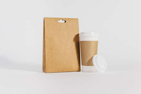 big plastic cup bag. High quality photoの写真素材