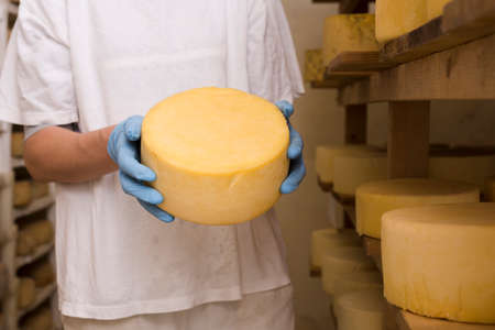 man holding cheese roll. High quality photoの写真素材