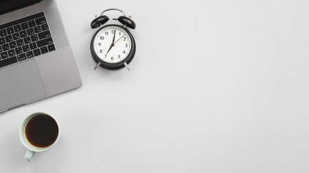 office desktop laptop clock. High quality photo