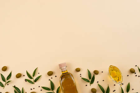 olive oil pink background. High quality photoの写真素材