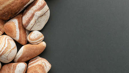 flat lay stone collection. High quality photoの写真素材