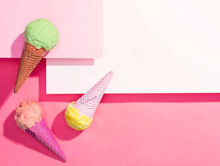 top view ice cream table. High quality photoの写真素材