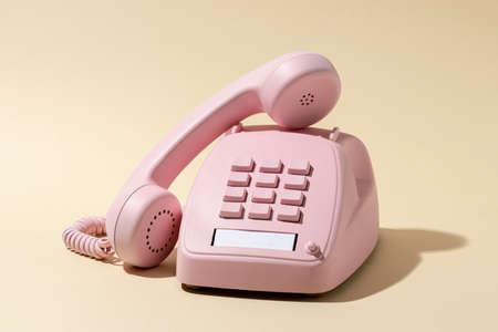 vintage pink telephone assortment. High quality photoの写真素材